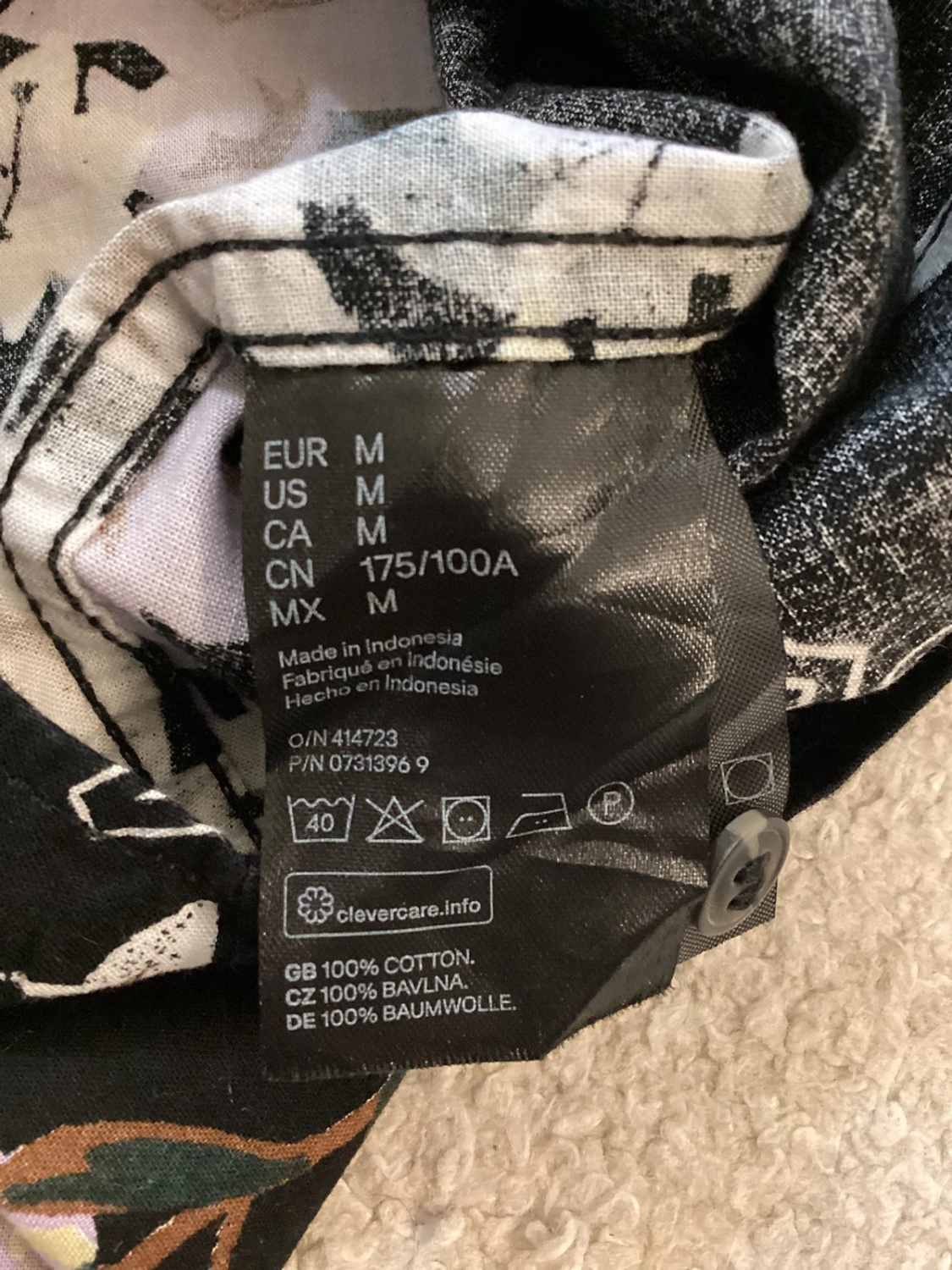 🌈 Camicia H&M L.O.G.G. a Motivo Floreale - Nero - Taglia M