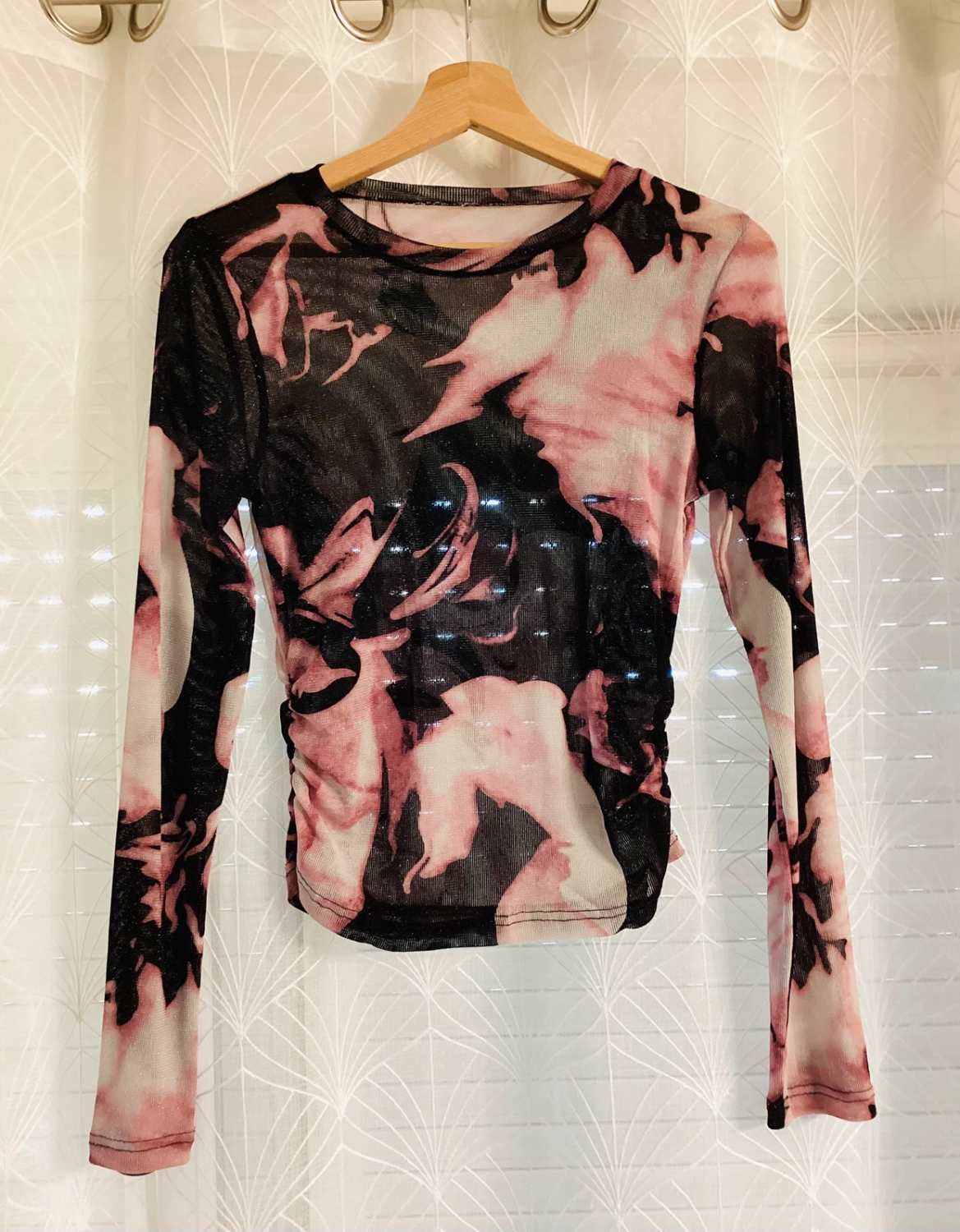 Blouse Transparente - Noir & Rose