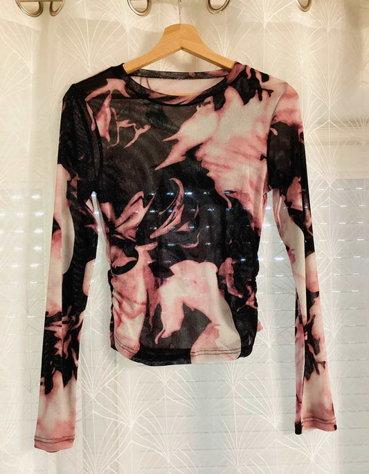 Blouse Transparente - Noir & Rose