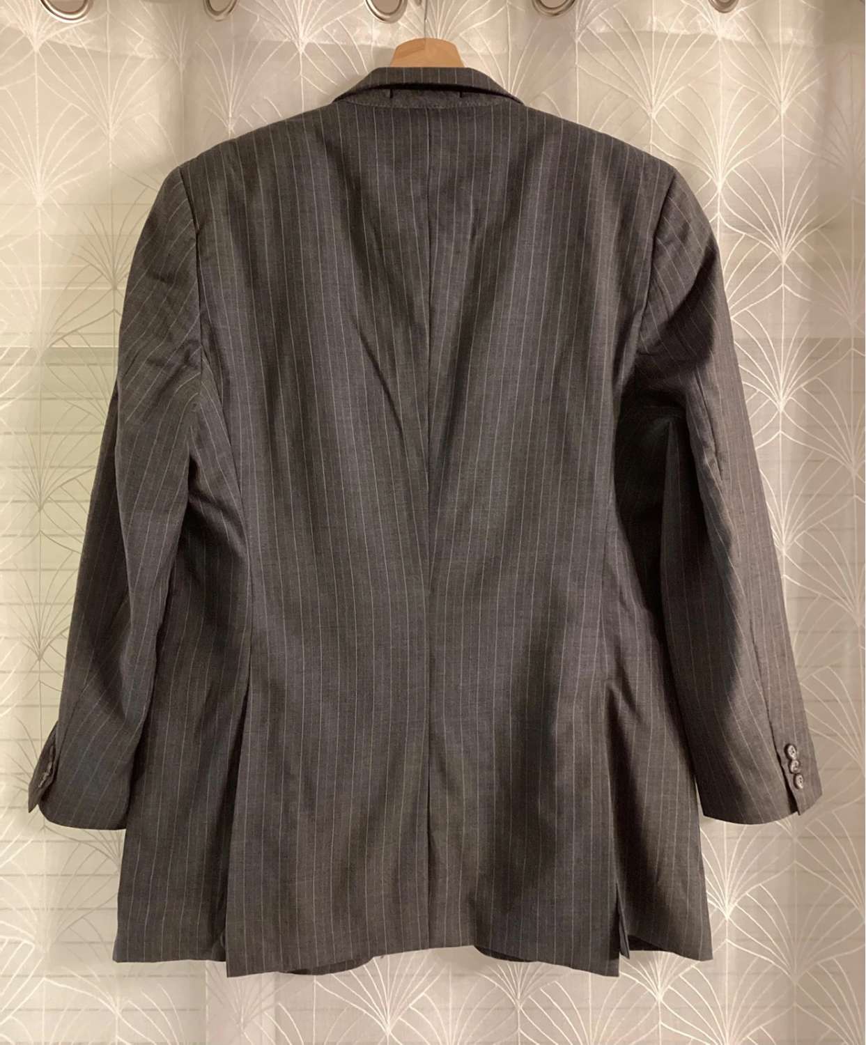🌊 Blazer Nautica à Rayures - Gris & Blanc - Taille 42R (S)