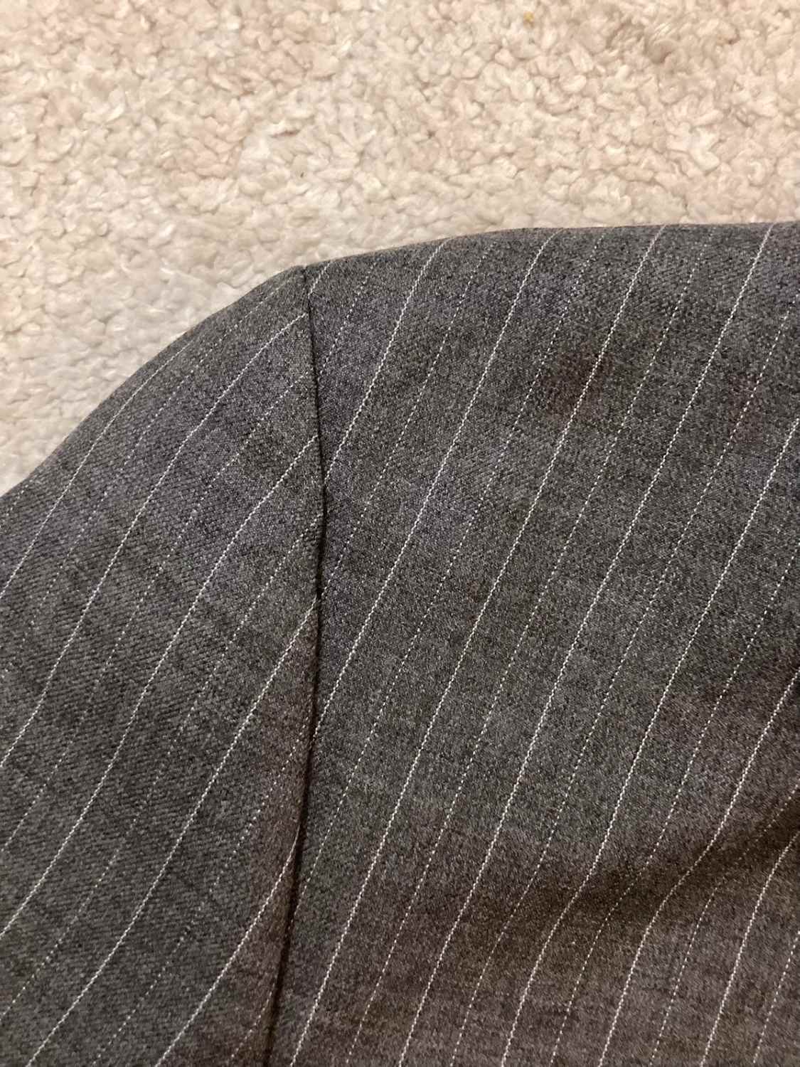 🌊 Blazer Nautica à Rayures - Gris & Blanc - Taille 42R (S)
