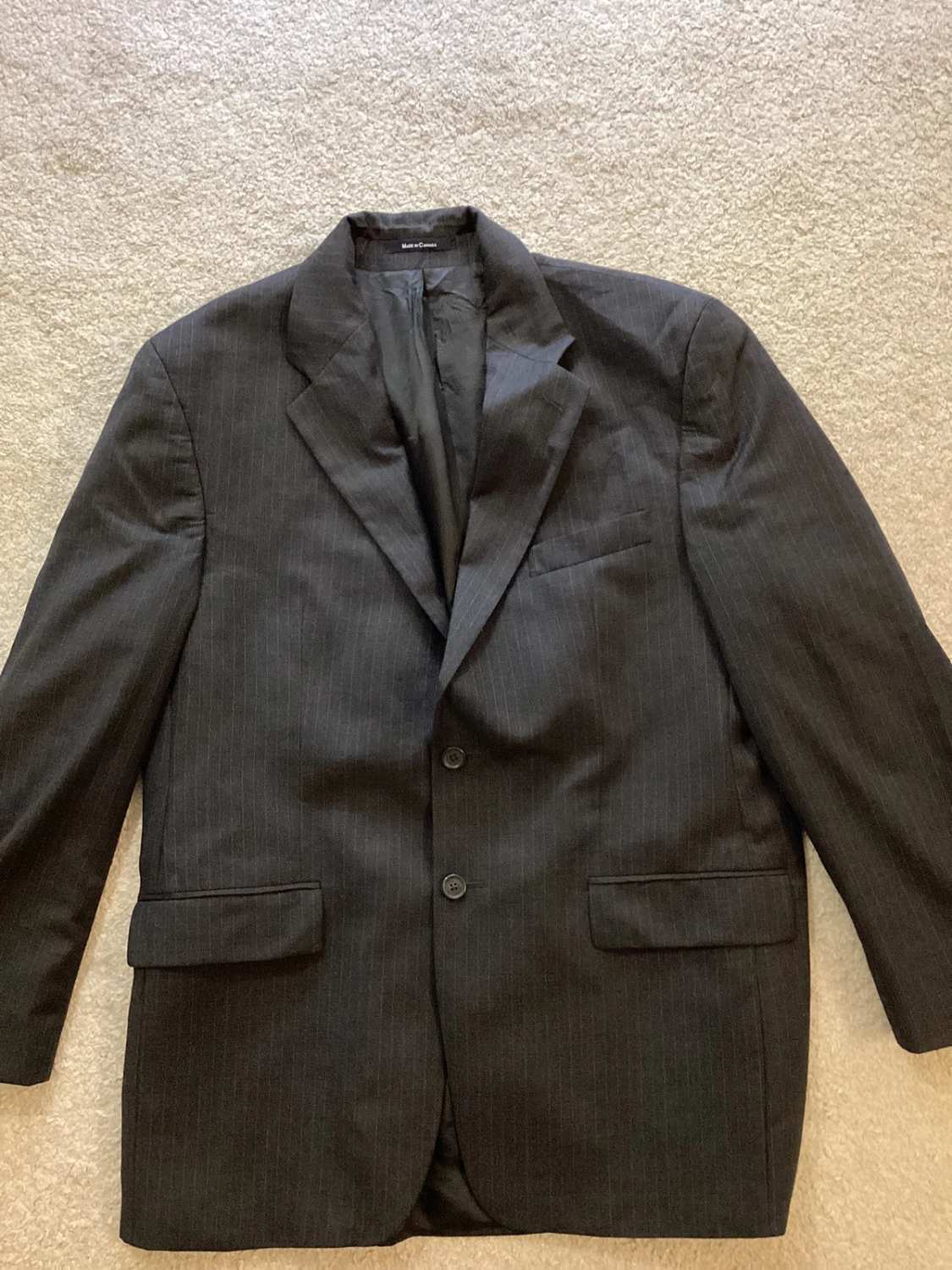 🔵🐘 Blazer Chaps by Ralph Lauren à Rayures - Gris & Bleu - Taille 42R (M)