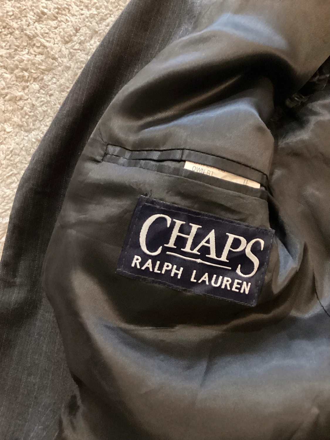 🔵🐘 Blazer Chaps by Ralph Lauren à Rayures - Gris & Bleu - Taille 42R (M)
