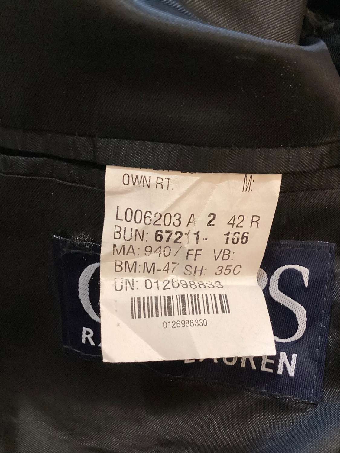 🔵🐘 Blazer Chaps by Ralph Lauren à Rayures - Gris & Bleu - Taille 42R (M)