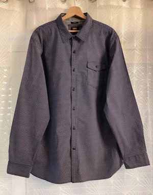 🔵 Chemise Lee Homme Regular Fit Stretch - Marine à Motif Blanc - Taille XL
