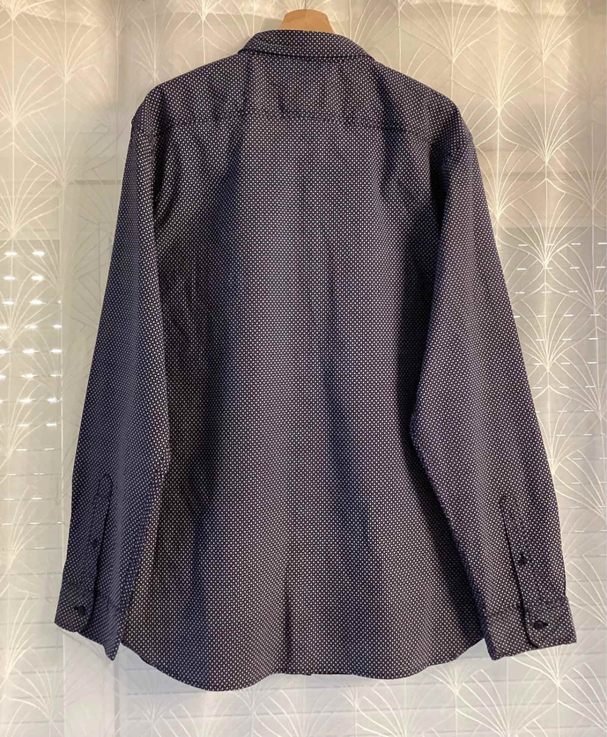 🔵 Chemise Lee Homme Regular Fit Stretch - Marine à Motif Blanc - Taille XL
