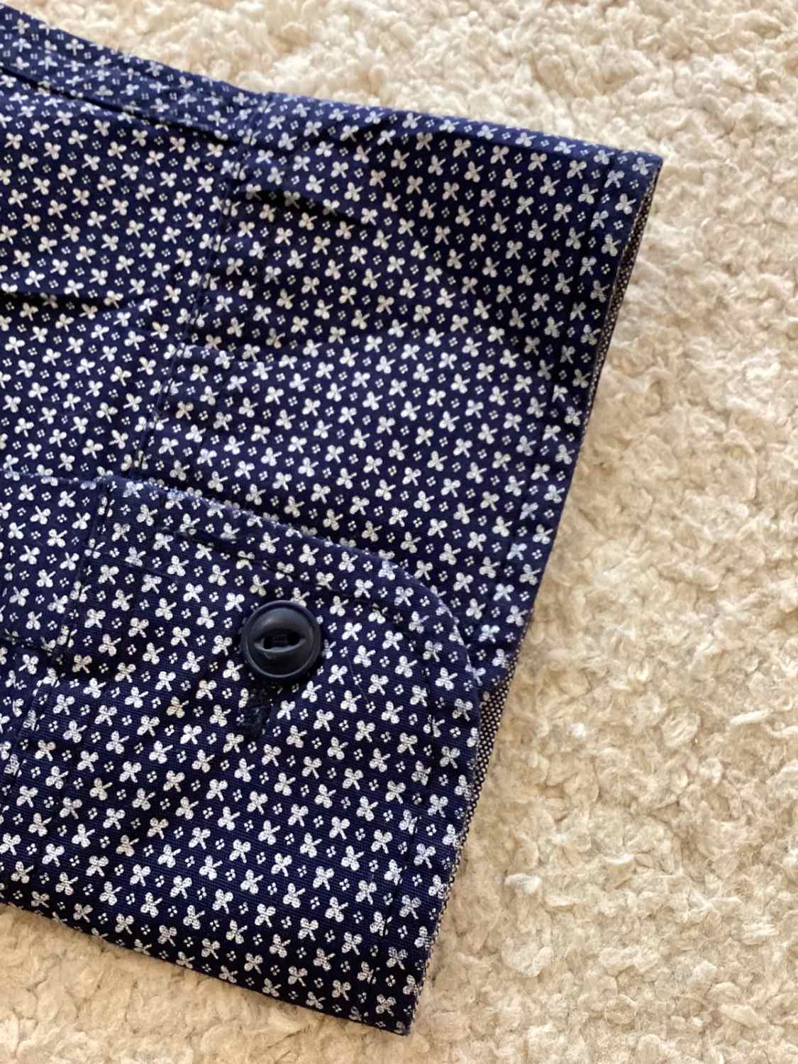 🔵 Chemise Lee Homme Regular Fit Stretch - Marine à Motif Blanc - Taille XL