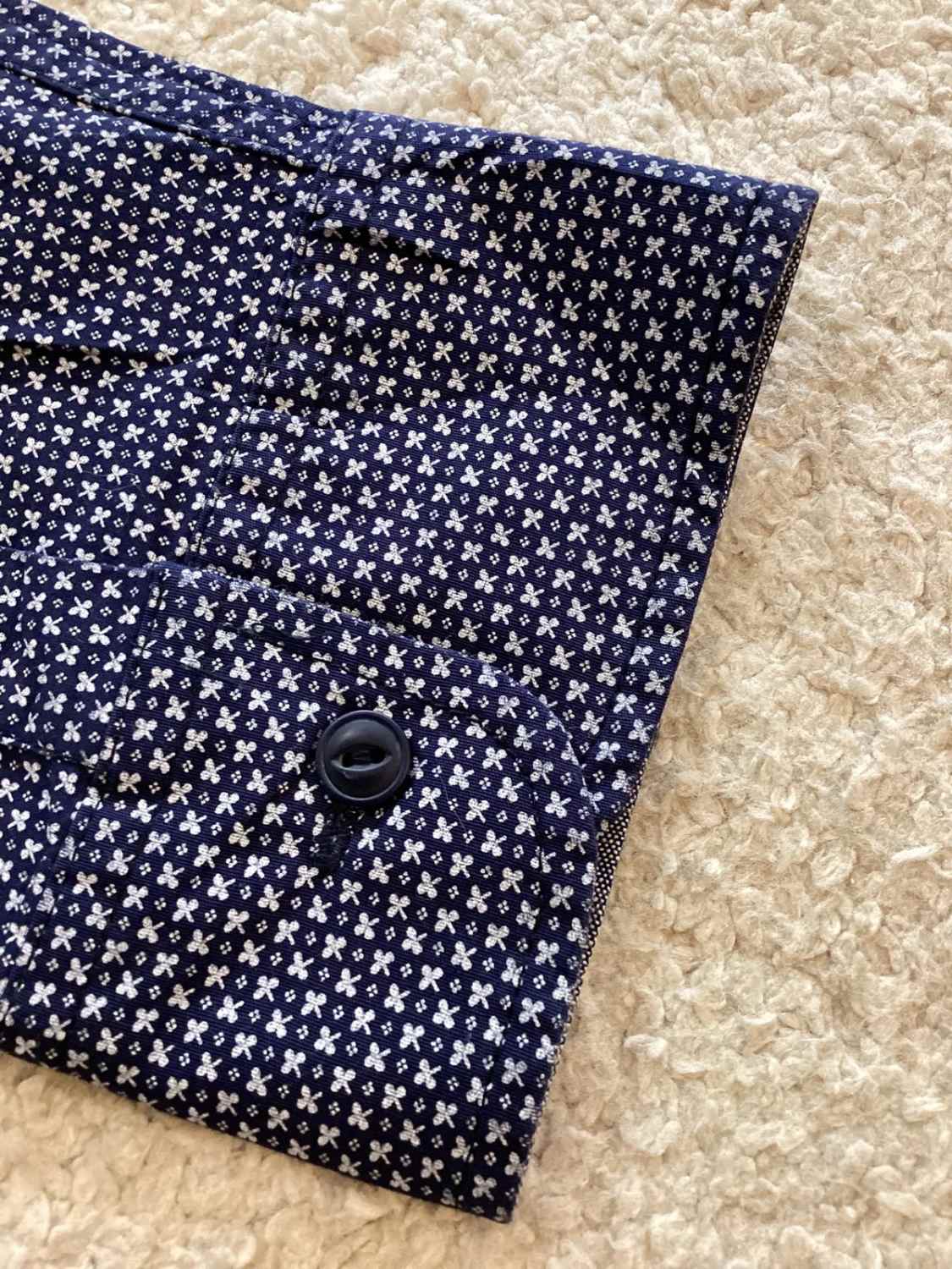 🔵 Chemise Lee Homme Regular Fit Stretch - Marine à Motif Blanc - Taille XL
