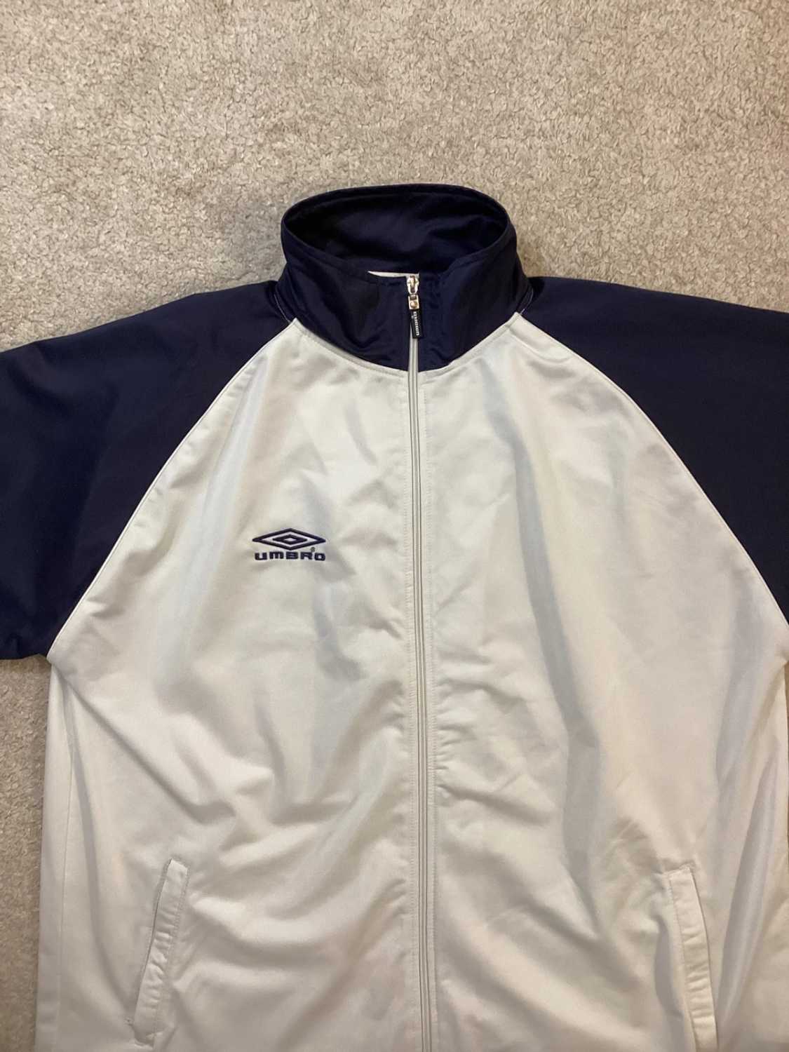 Veste de Survêtement Umbro - Blanc & Marine - Taille XXL
