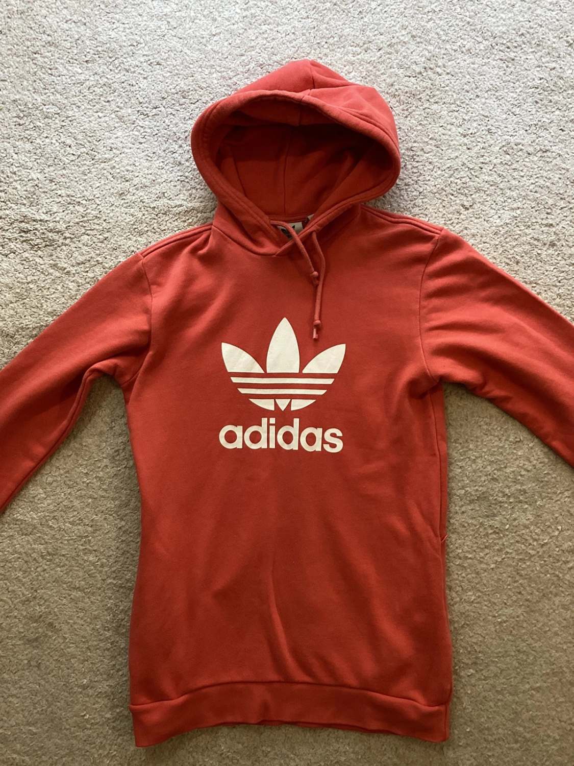 🍑 Pull à Capuche Adidas - Corail avec Poches - Taille XS