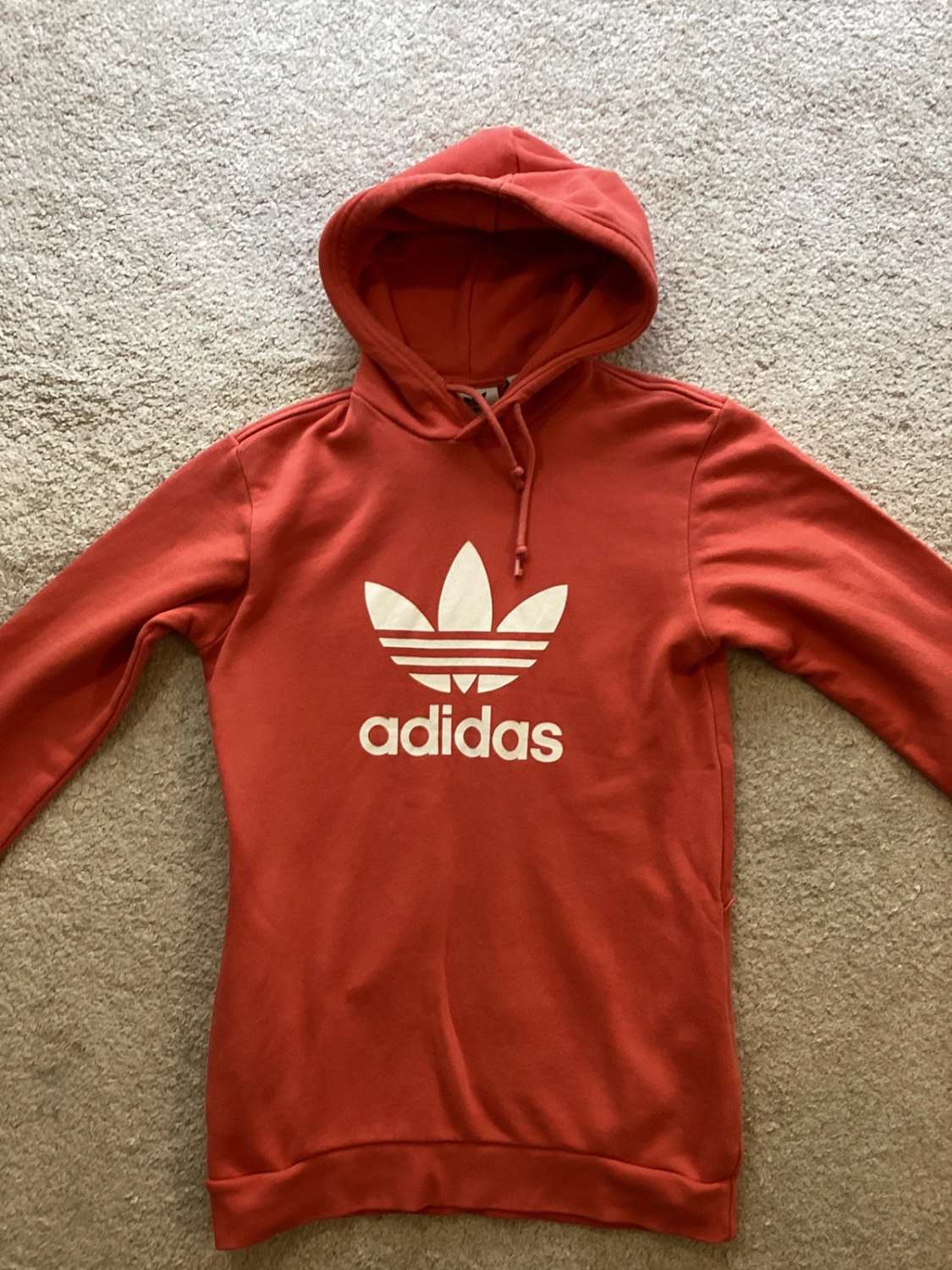 🍑 Pull à Capuche Adidas - Corail avec Poches - Taille XS