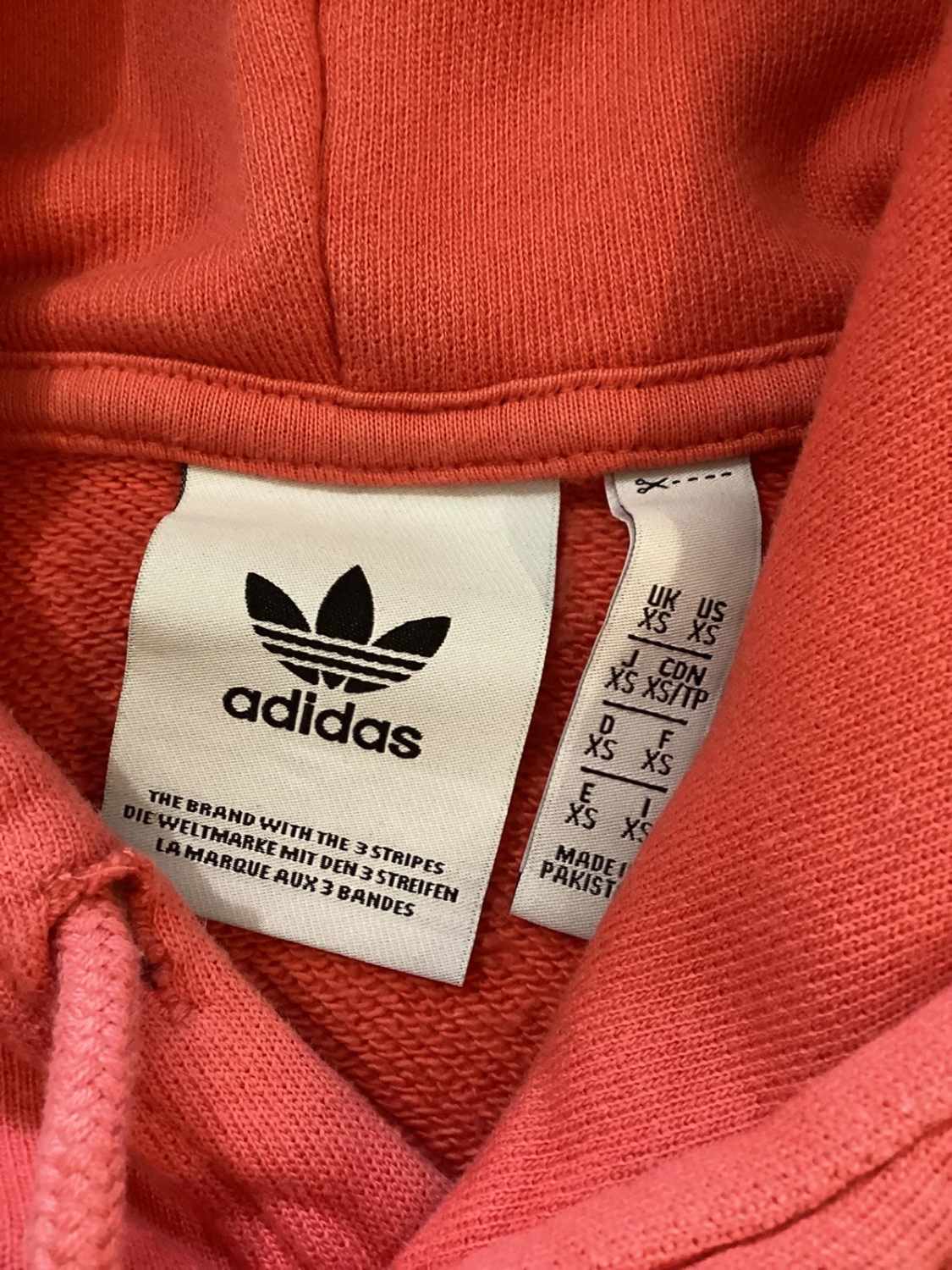 🍑 Pull à Capuche Adidas - Corail avec Poches - Taille XS