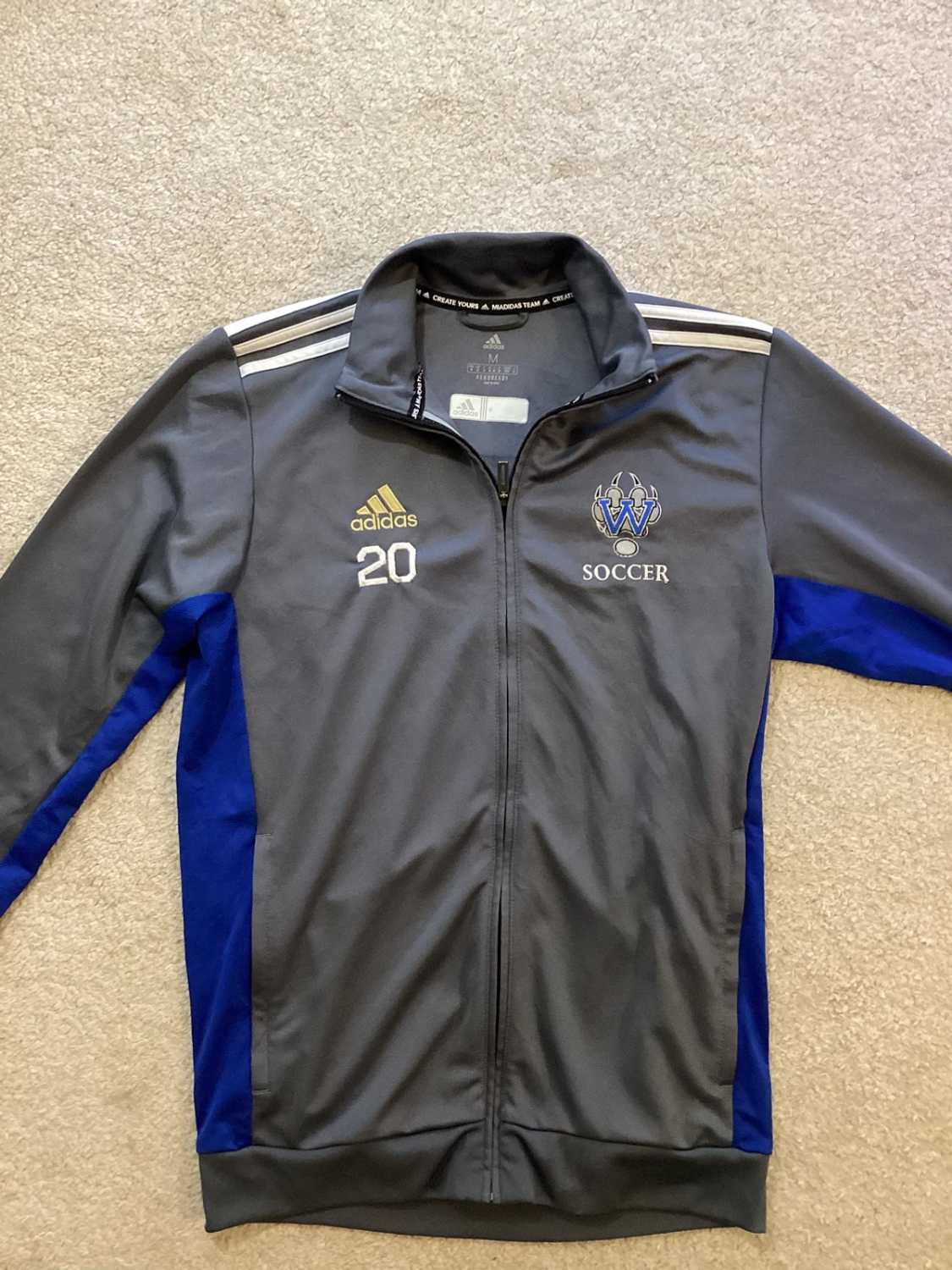 ⚪ Veste de Sport Adidas Aeroready - Gris & Bleu - Taille M