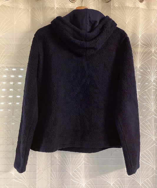 Sweat à capuche en polaire noire, vêtement d'occasion mode seconde main