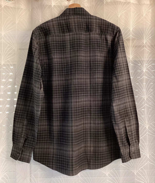 🖤 Camisa Lee Mujer Regular Fit Stretch - Cuadros Negro y Gris - Talla M/L
