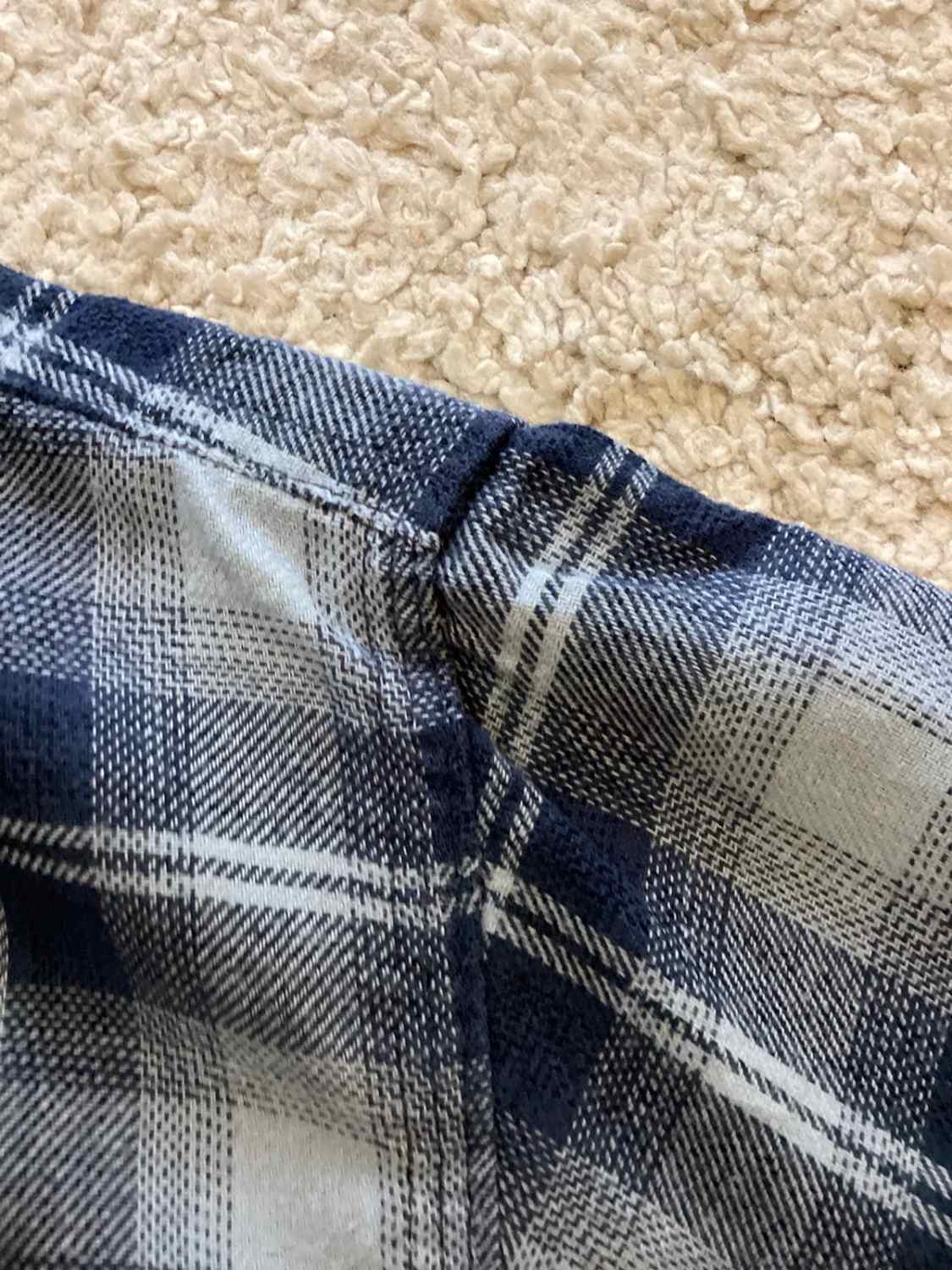🌊 Chemise Wrangler Flannel - Carreaux Marine & Bleu Clair - Taille XL/TG