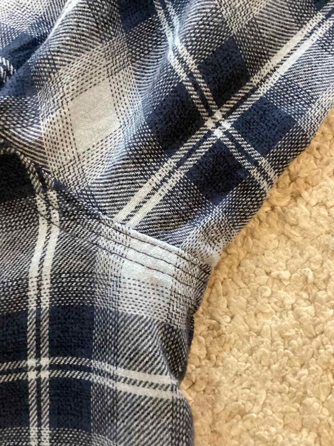 🌊 Chemise Wrangler Flannel - Carreaux Marine & Bleu Clair - Taille XL/TG