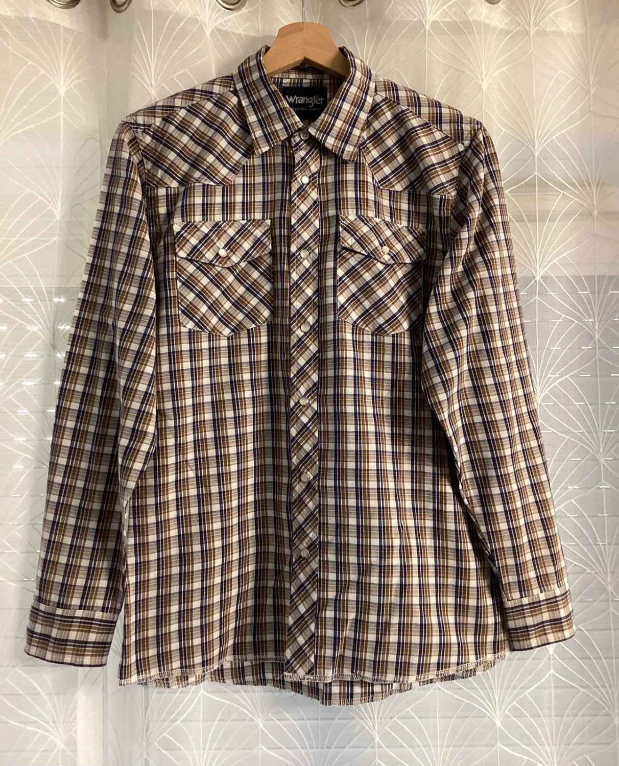 Chemise Wrangler Western Femme - Carreaux Marron/Marin/Blanc - Taille XL