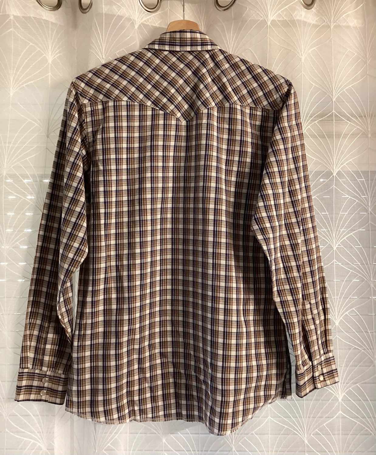 Chemise Wrangler Western Femme - Carreaux Marron/Marin/Blanc - Taille XL