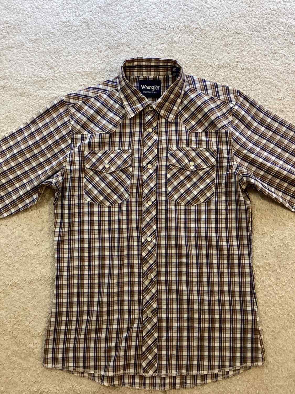 Chemise Wrangler Western Femme - Carreaux Marron/Marin/Blanc - Taille XL