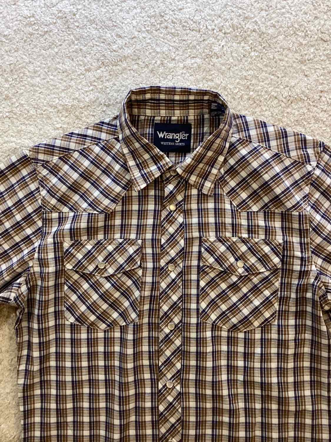 Chemise Wrangler Western Femme - Carreaux Marron/Marin/Blanc - Taille XL