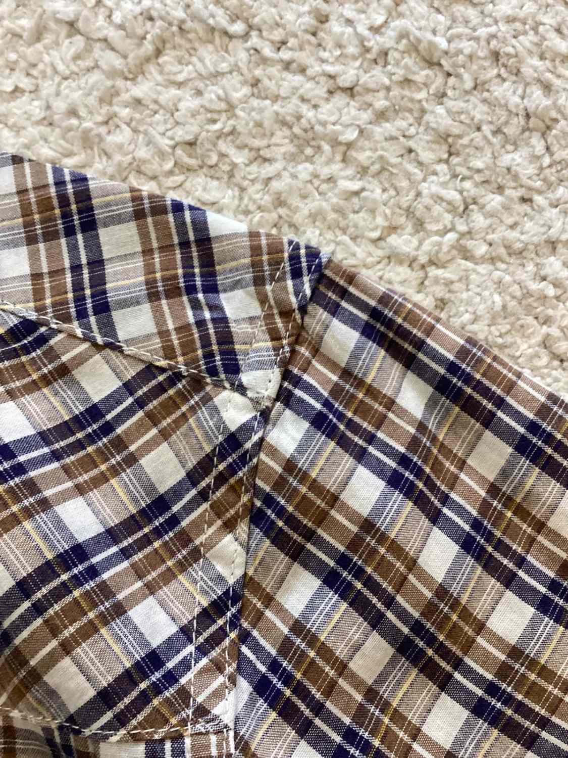 Chemise Wrangler Western Femme - Carreaux Marron/Marin/Blanc - Taille XL