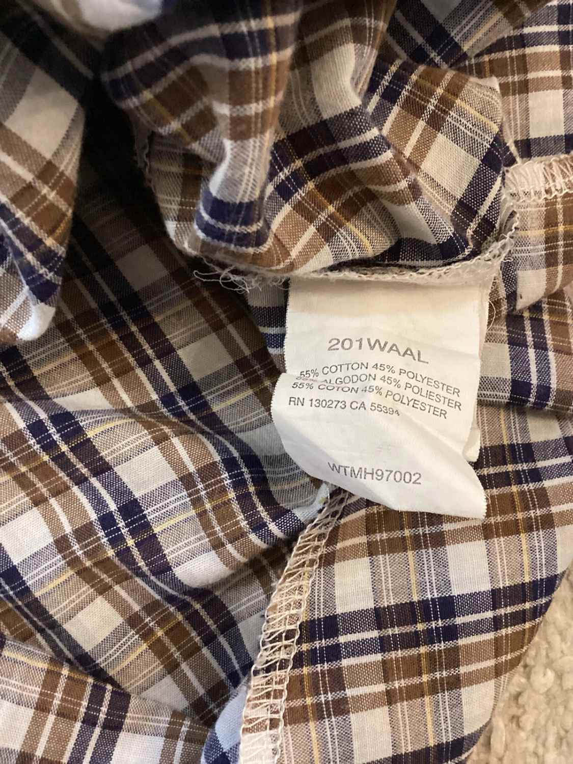 Chemise Wrangler Western Femme - Carreaux Marron/Marin/Blanc - Taille XL