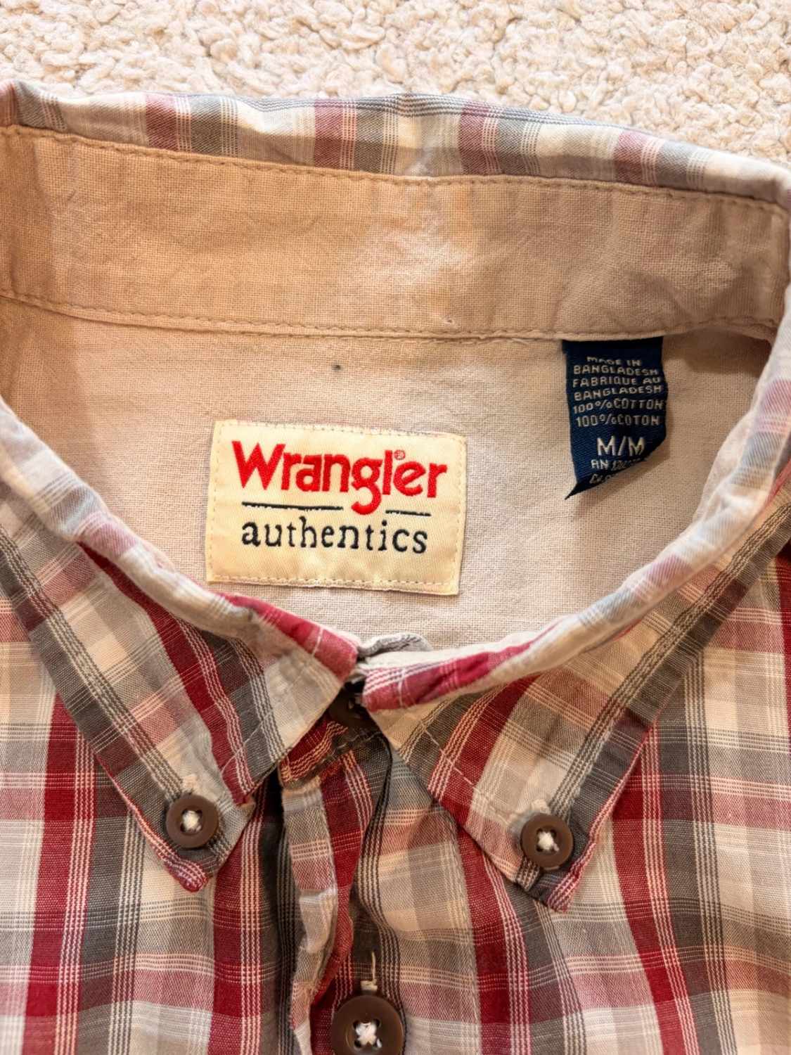 Chemise Wrangler - Carreaux Bordeaux/Gris/Blanc - Taille M