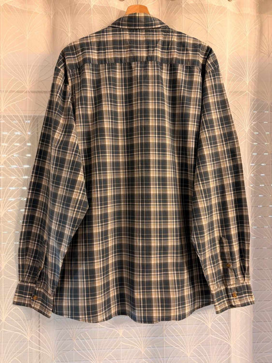 🔵 Camicia Wrangler Premium Quality Resistente alle Pieghe - Quadri Navy/Kaki/Bianco - Taglia 2XL