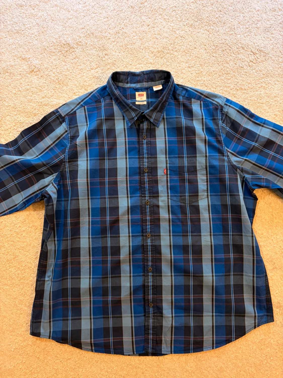 Chemise Levi's Standard Fit - Carreaux Marine/Bleu/Noir - Taille XXL