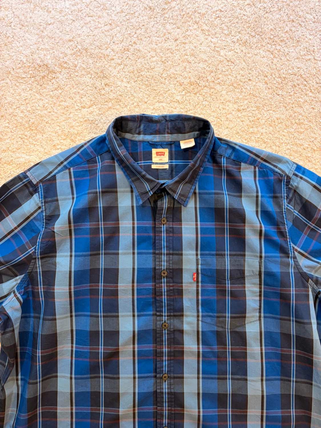 Chemise Levi's Standard Fit - Carreaux Marine/Bleu/Noir - Taille XXL