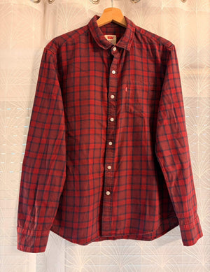 🍷 Chemise Levi's Homme Slim - Carreaux Bordeaux/Rouge/Marine - Taille M