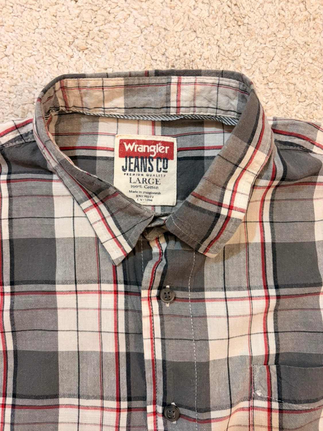Chemise Wrangler - Carreaux Gris/Blanc/Rouge/Noir