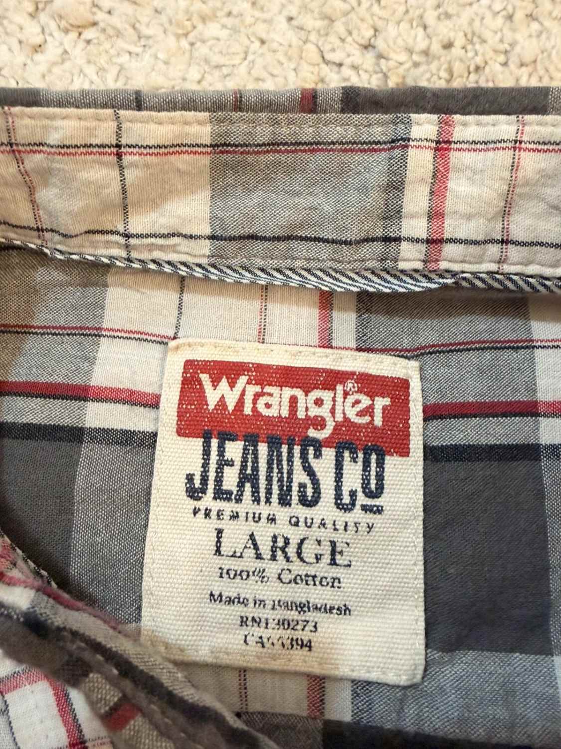 Chemise Wrangler - Carreaux Gris/Blanc/Rouge/Noir