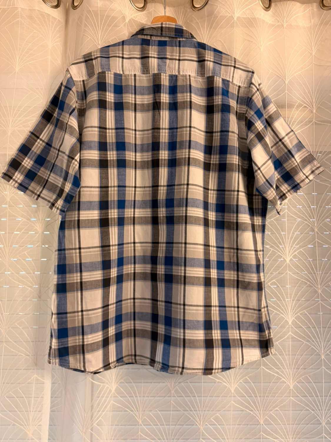 🔵🐘 Chemise Wrangler Premium Quality - Carreaux Bleu/Gris/Blanc/Noir - Taille L/G