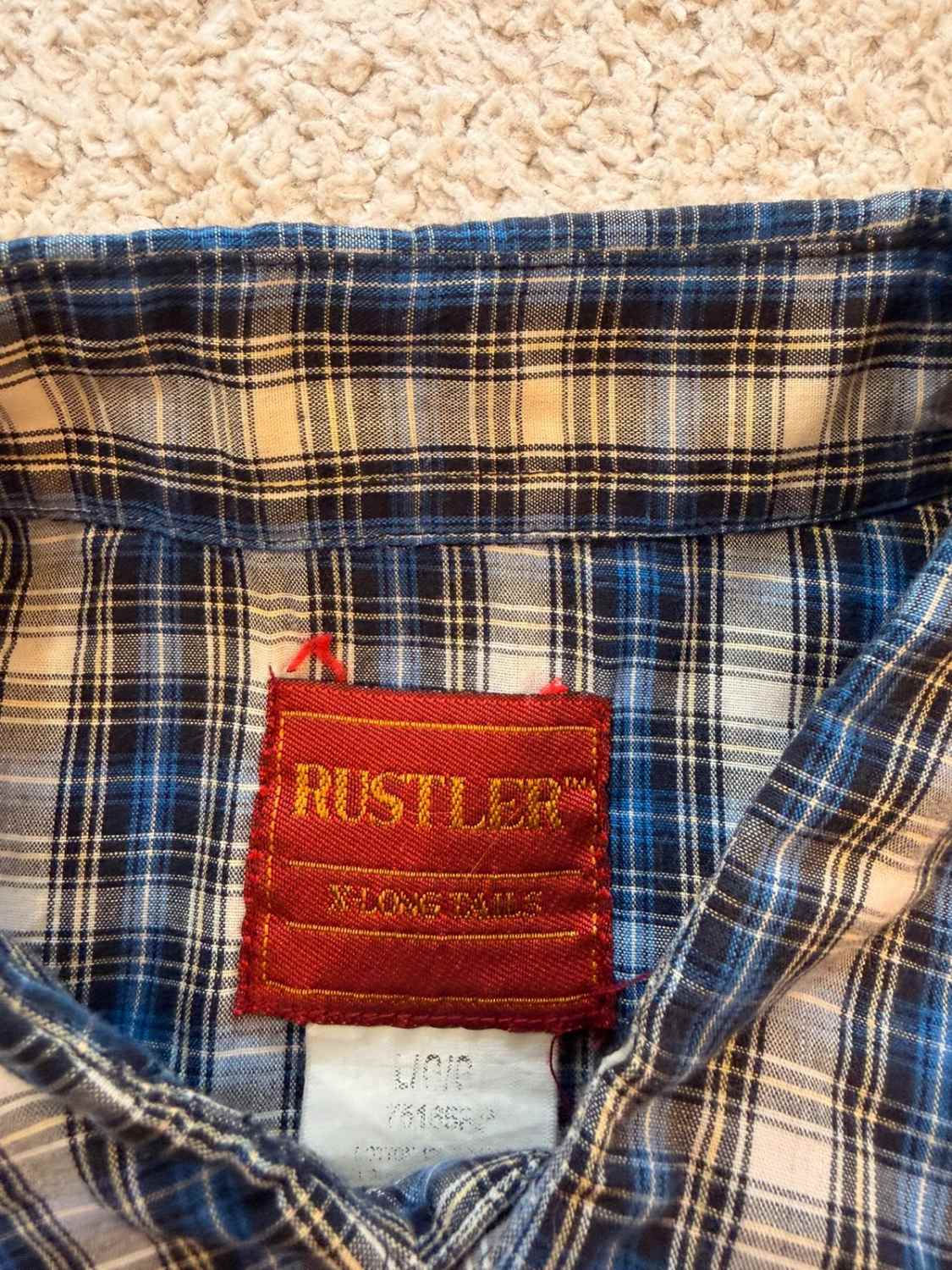 Chemise Rustler X-Long Tails - Carreaux Bleu/Noir/Blanc/Gris - Taille L/G