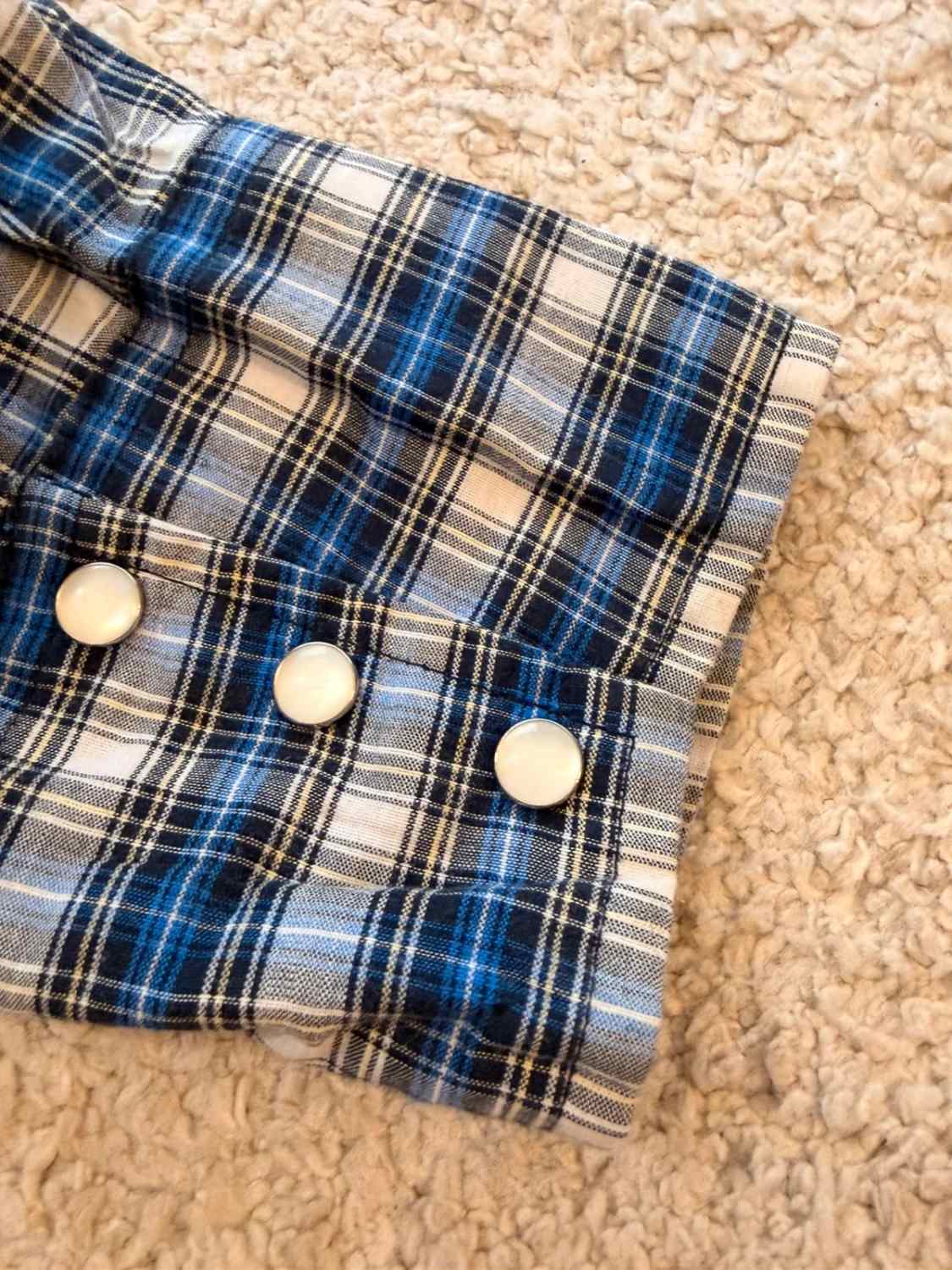 Chemise Rustler X-Long Tails - Carreaux Bleu/Noir/Blanc/Gris - Taille L/G