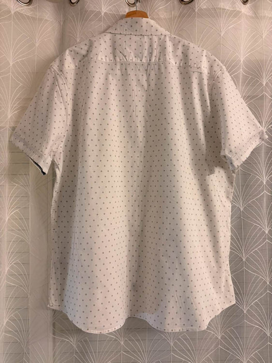 Camisa Lee Premium Select - Branco com Padrão Cinzento - Tamanho XXL