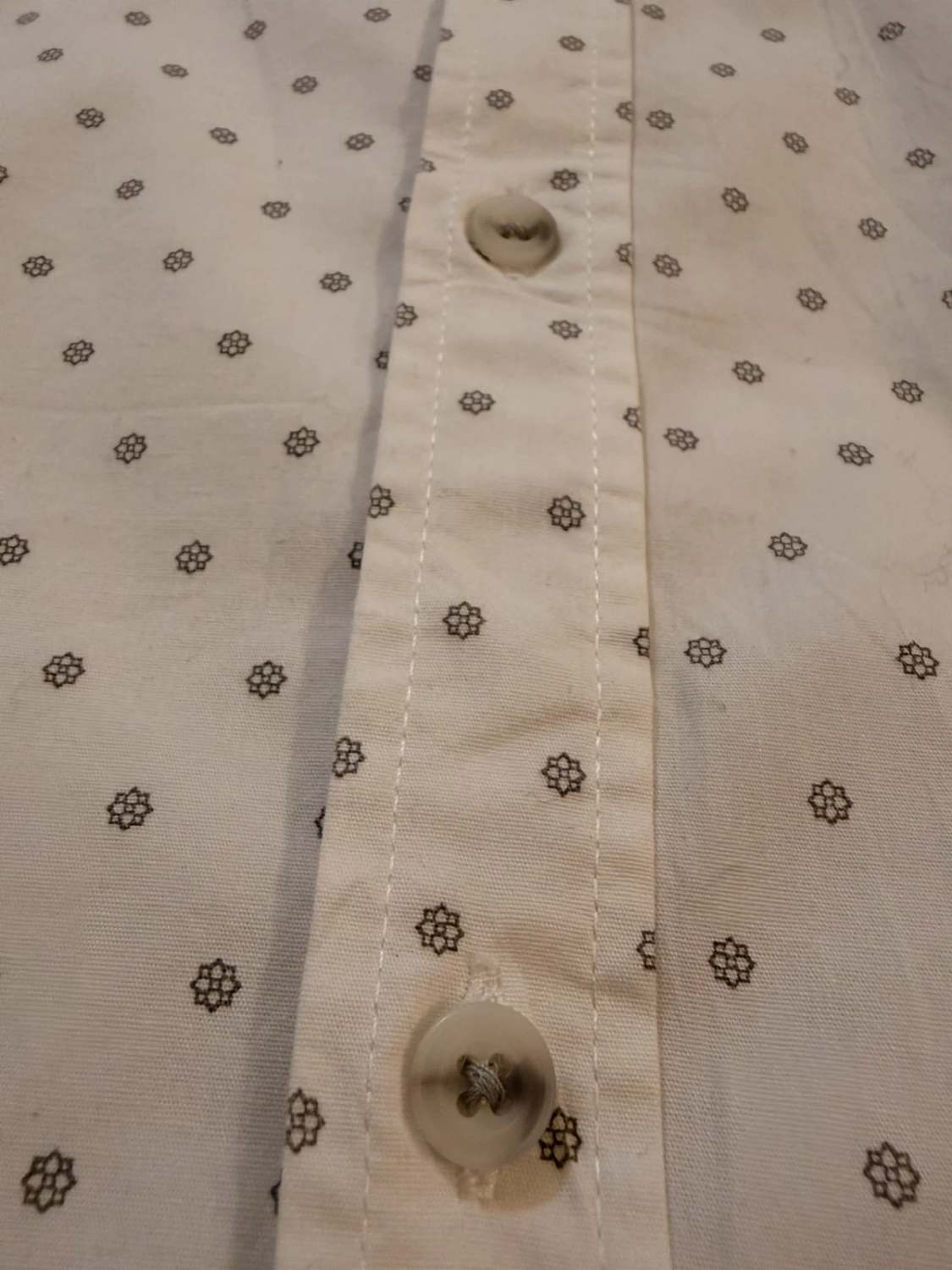 Lee Premium Select Shirt - White with Gray Pattern - Size XXL