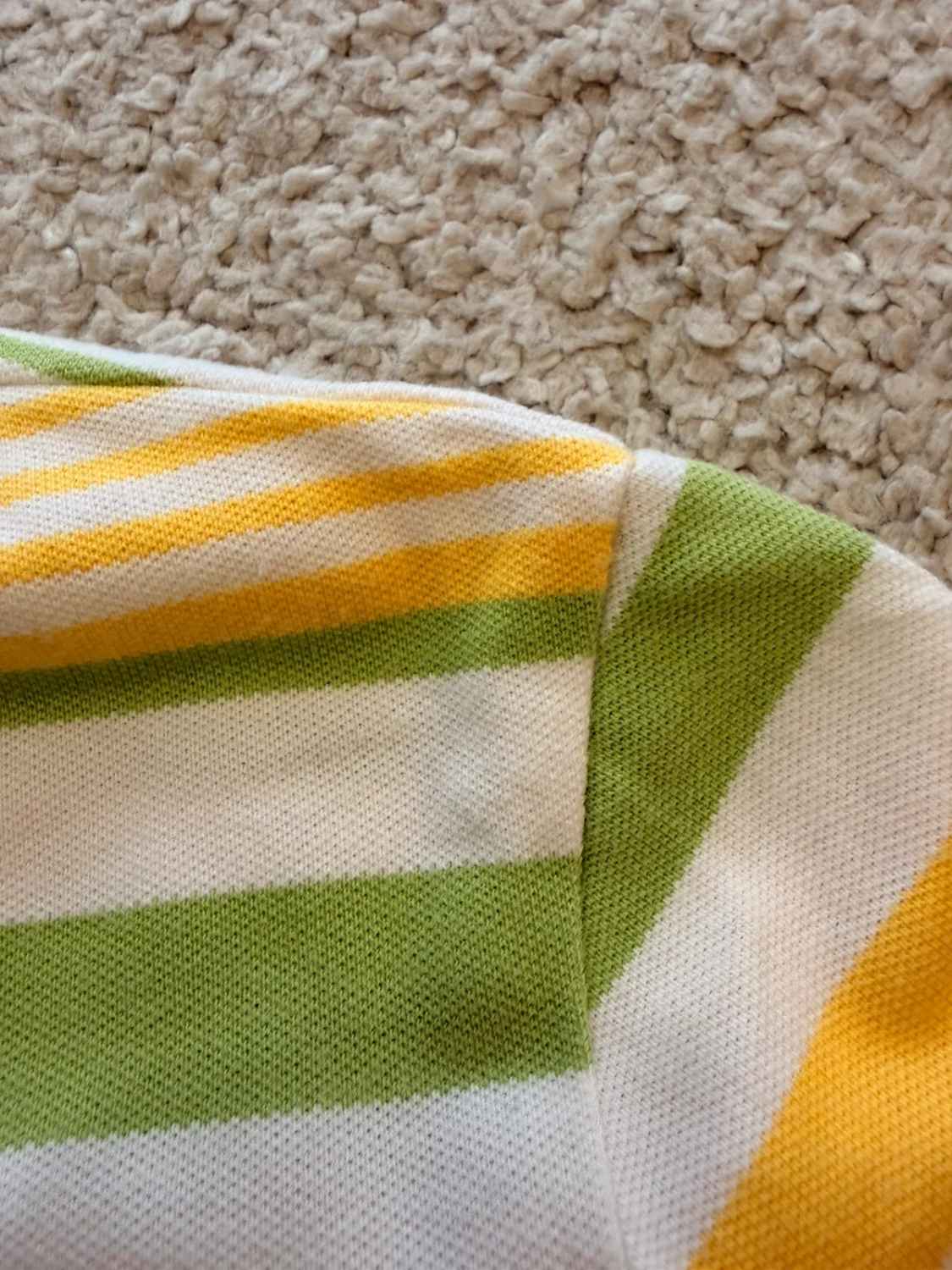 💚💛 Polo Tommy Hilfiger Rayé - Blanc/Vert/Jaune - Taille S/P
