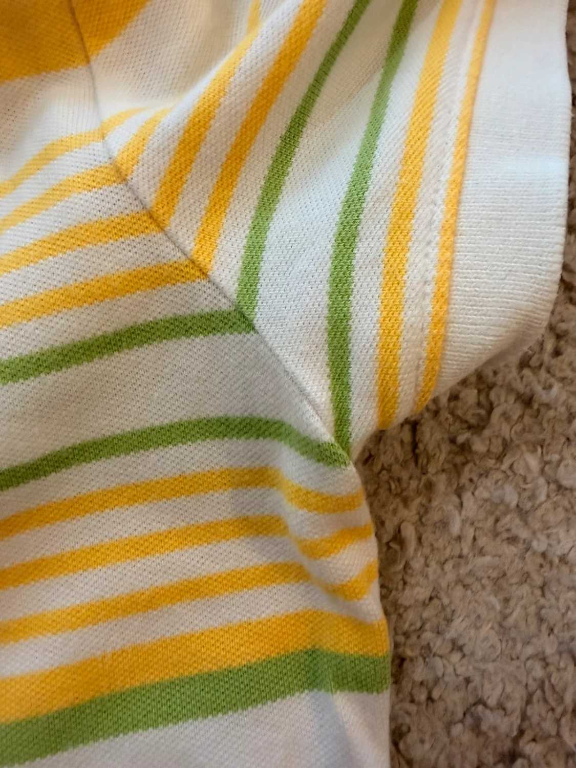 💚💛 Polo Tommy Hilfiger Rayé - Blanc/Vert/Jaune - Taille S/P