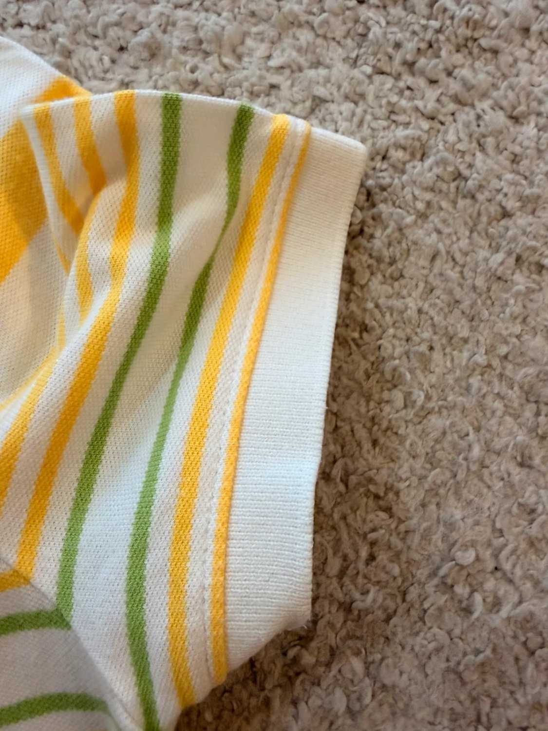 💚💛 Polo Tommy Hilfiger Rayé - Blanc/Vert/Jaune - Taille S/P