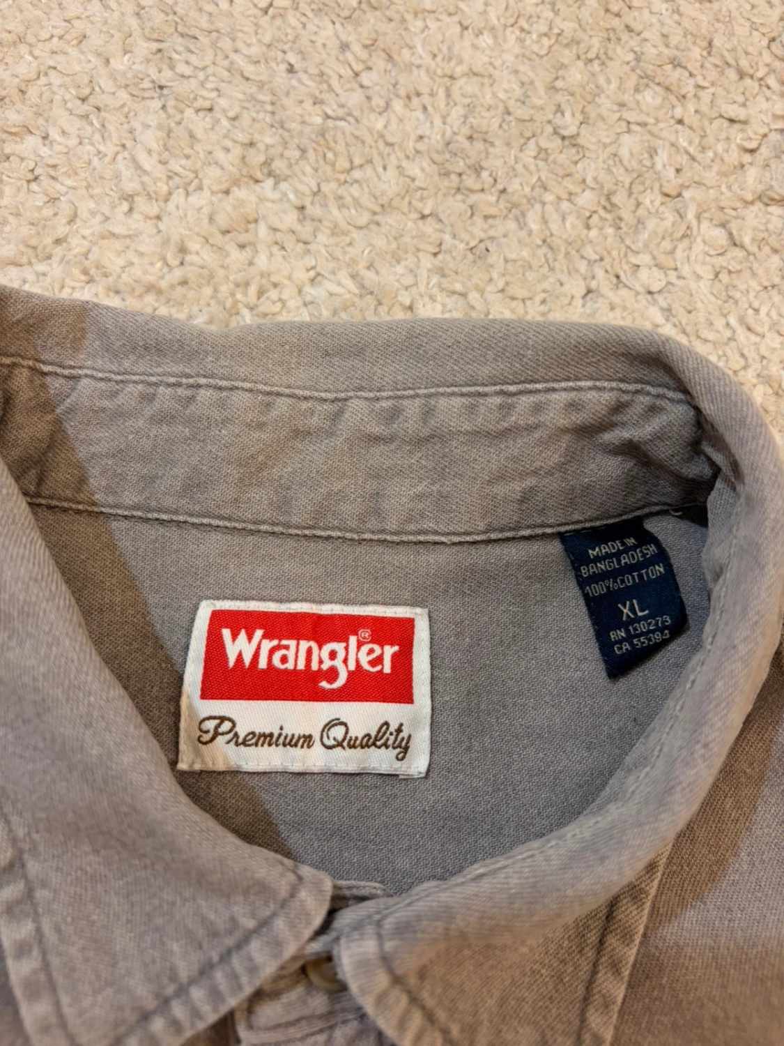 Camicia Wrangler Premium Quality in Jeans - Grigio - Taglia XL