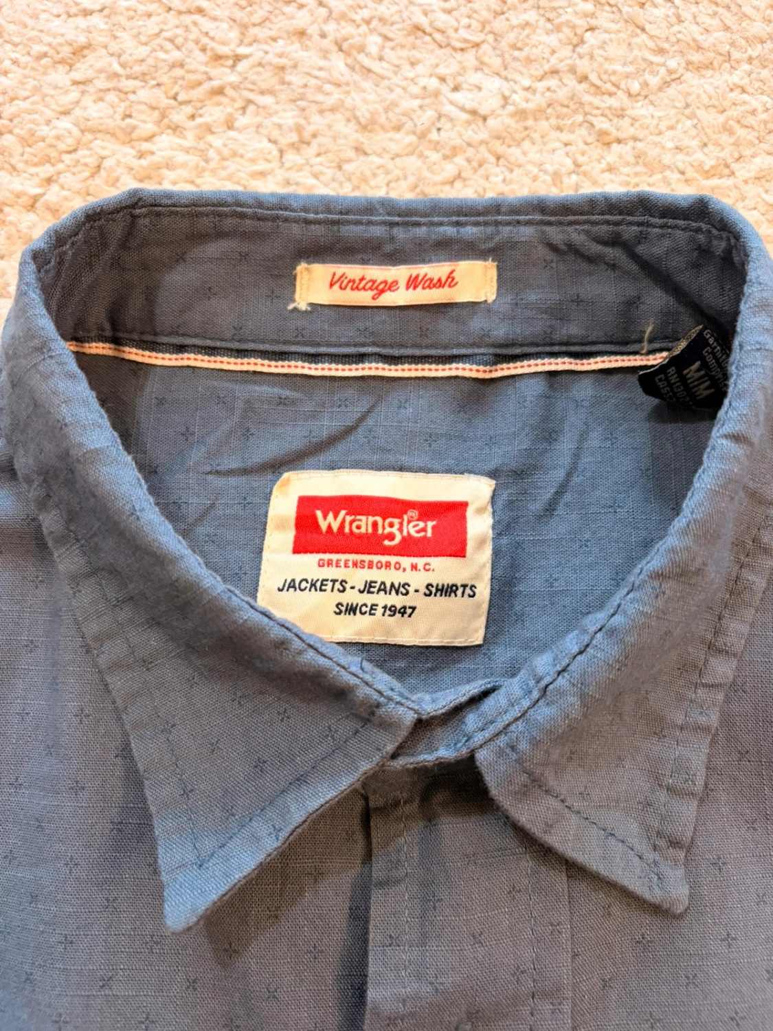 Camicia Wrangler Vintage Wash - Motivo Navy - Taglia M
