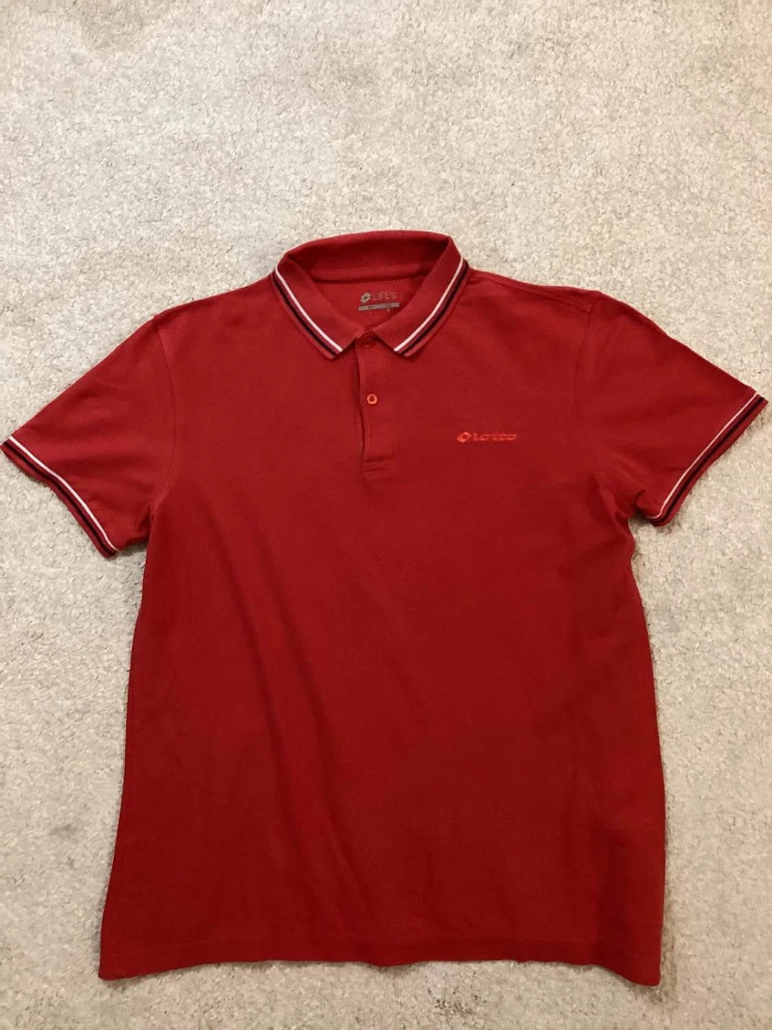 🔴 Polo Lotto Life’s - Rouge Vif - Taille M