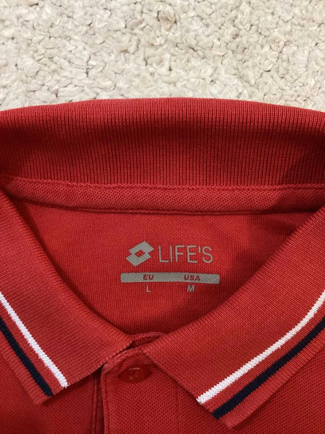 🔴 Polo Lotto Life’s - Rouge Vif - Taille M