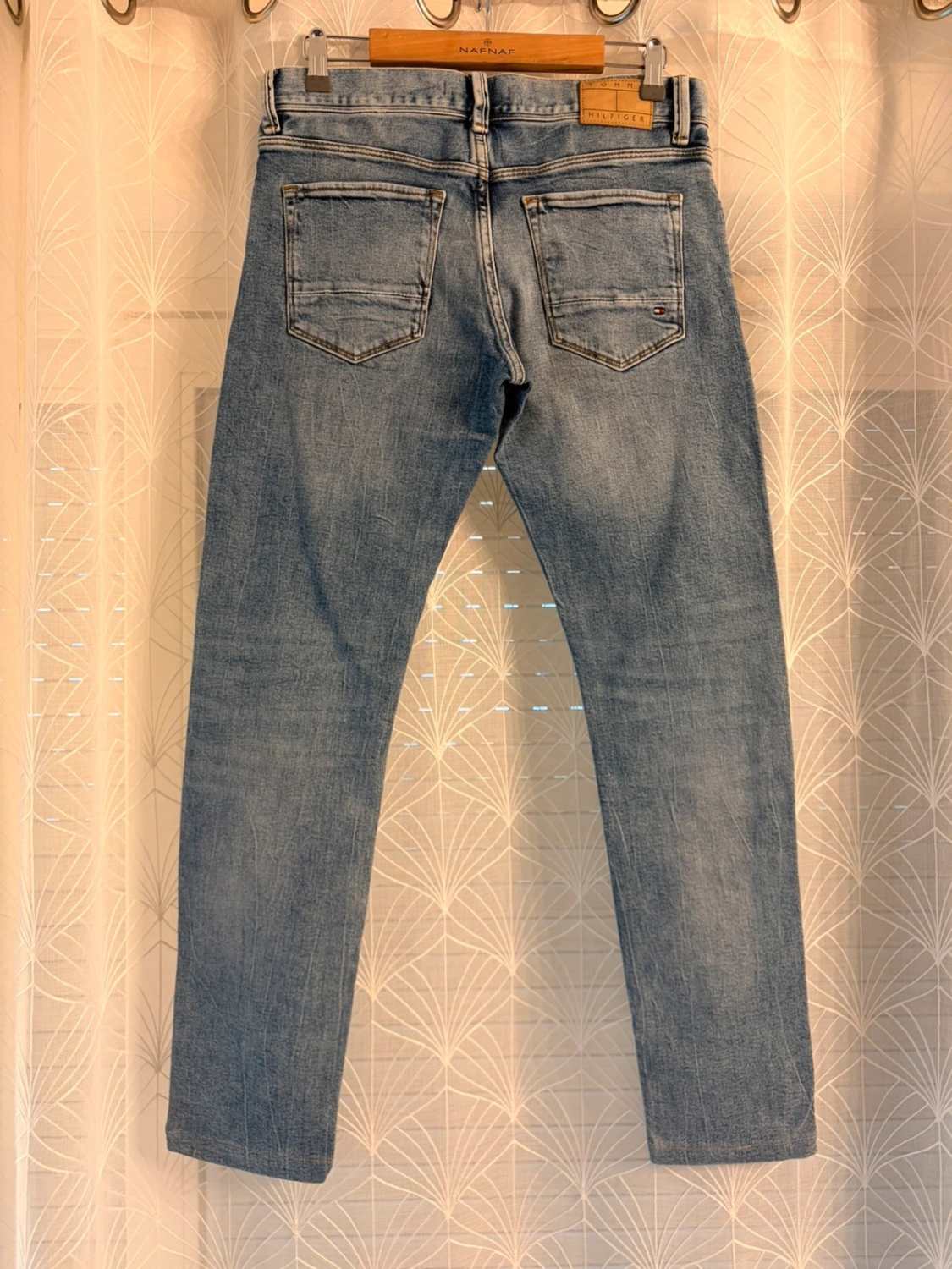 Jean Tommy Hilfiger Bleecker Slim Fit Stretch Bleu Coton Polyester Élasthanne W30 (FR 38) Raccourci – Homme – Très Bon état