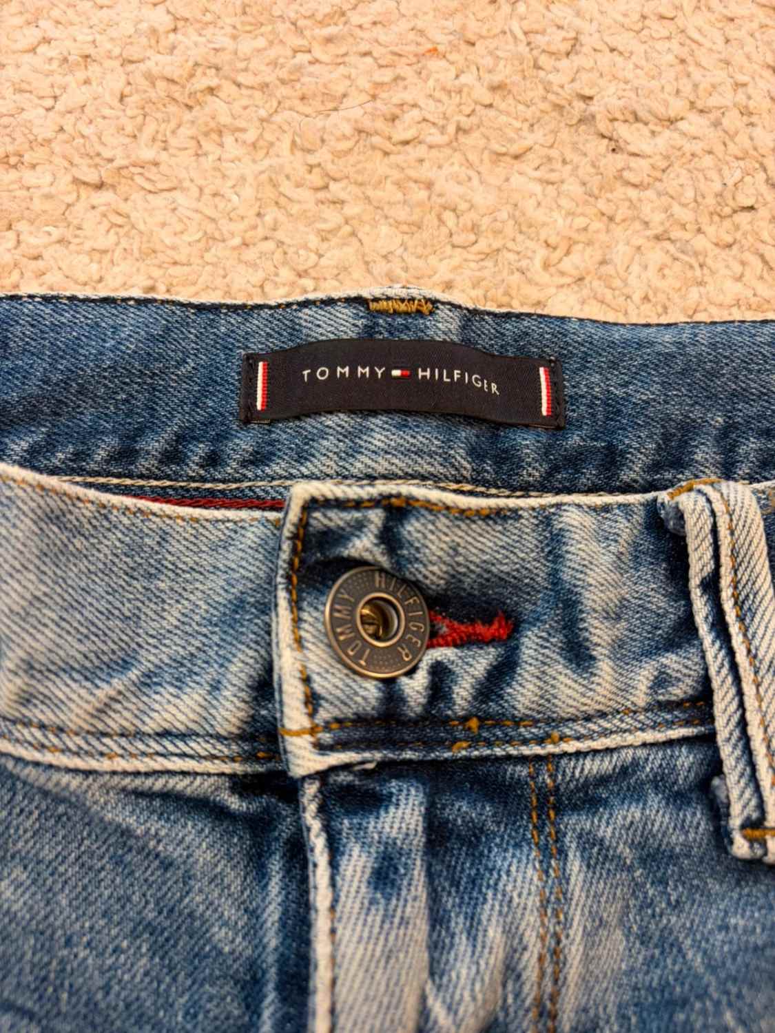 Jean Tommy Hilfiger Bleecker Slim Fit Stretch Bleu Coton Polyester Élasthanne W30 (FR 38) Raccourci – Homme – Très Bon état