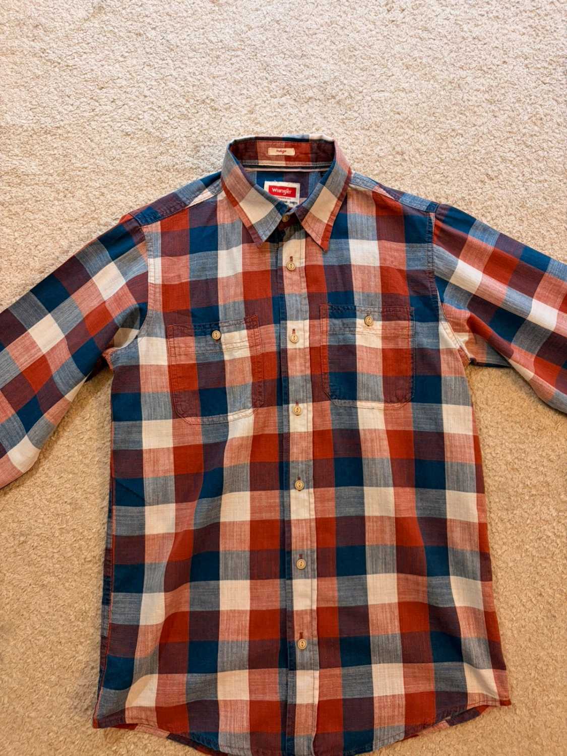 Camisa Wrangler Homem Índigo - Xadrez - Tamanho S/P
