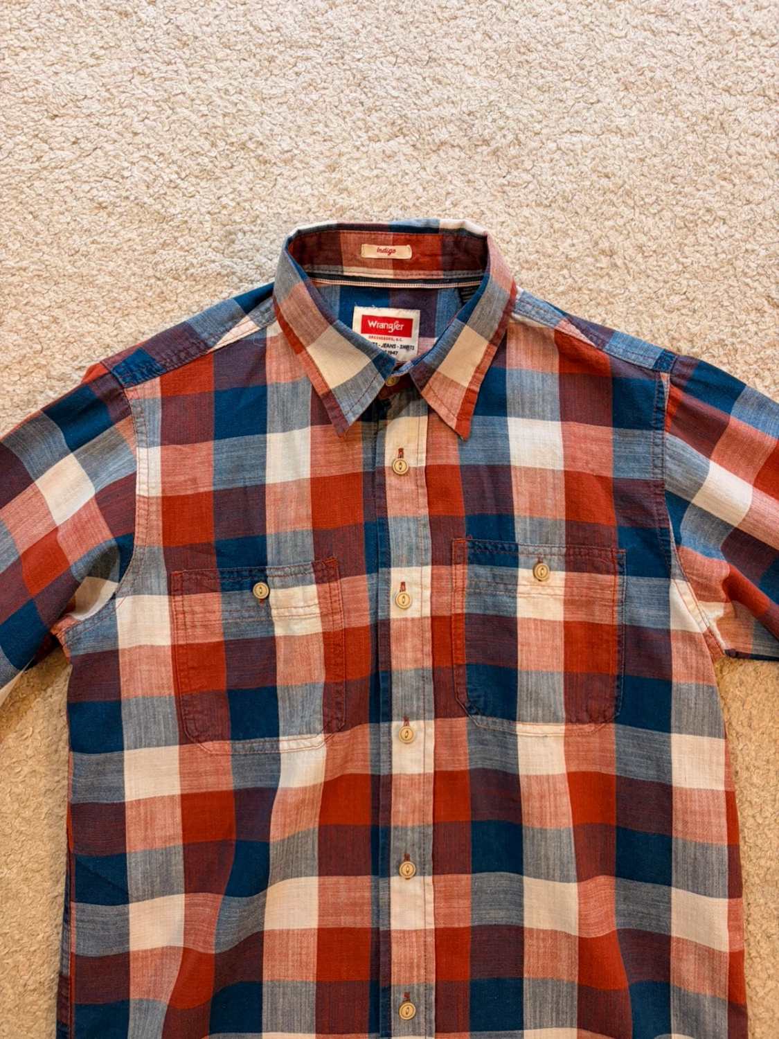 Camisa Wrangler Homem Índigo - Xadrez - Tamanho S/P